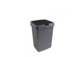 Sunware Delta prullenbak 25 liter klepdeksel  metallic/zwart kunststof 32,3x28,1x45,2cm