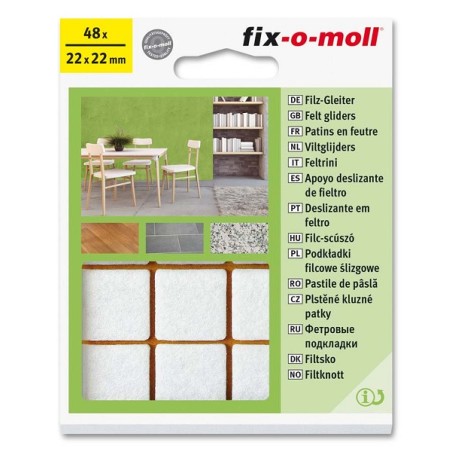 Planeur en feutre Fix-o-moll 22x22mm 48 pièces blanc