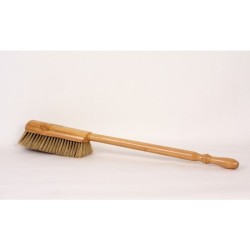 Houten handstoffer grijs/wit chinees varkenshaar 45cm