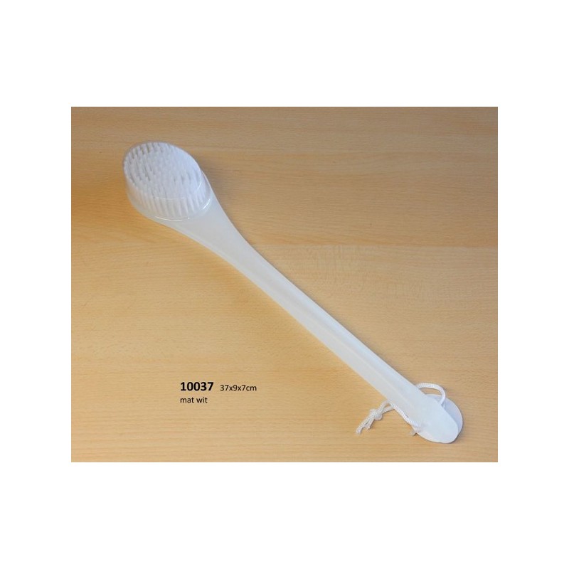 Brosse de bain en plastique de 37 cm de long avec stries de massage au dos