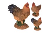 Haan of kip staand polystone 21x14x27cm