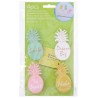 Memo magneet clips ananas 8x4cm 4 stuks