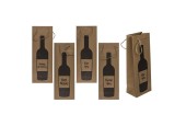 Sac en papier pour bouteille de vin 12,5x9x35cm