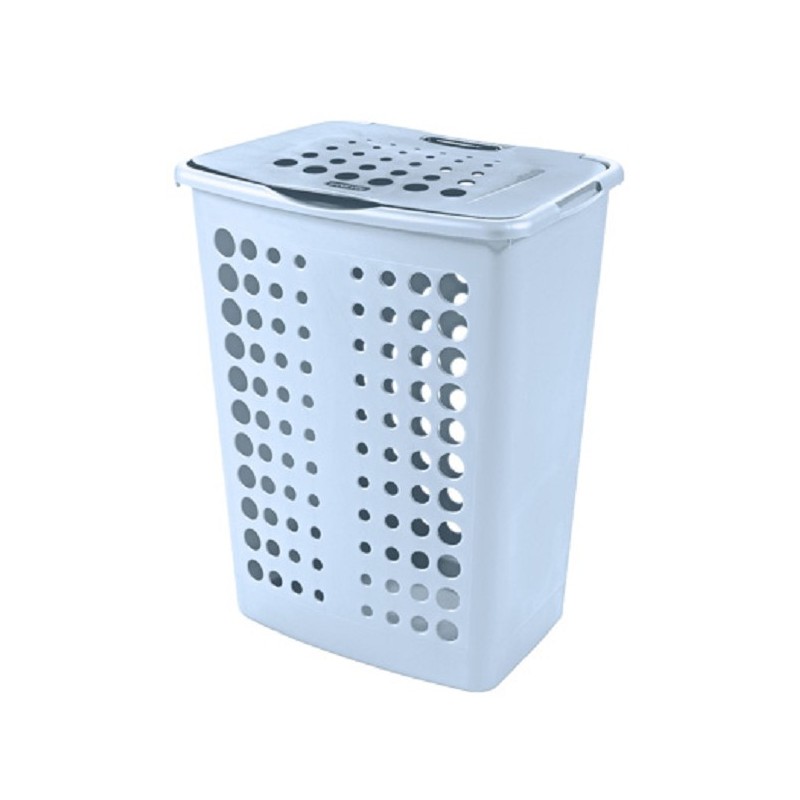 Curver Victor Boîte à linge avec couvercle 60 litres bleu clair 34x45x57cm