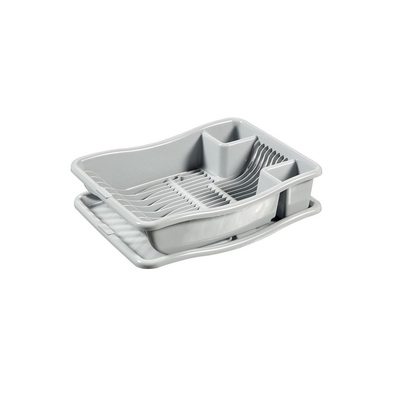 Égouttoir à vaisselle Curver S avec plateau gris clair 29x39x11cm