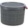 Curver Jute mandje rond met deksel 2 liter Donkergrijs 17x17x12,5cm