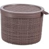 Curver Panier en jute rond avec couvercle 2 litres Poivre 17x17x12,5cm