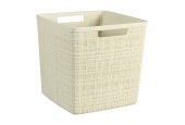 Curver Panier Cube en Jute 17 litres Blanc cassé 28x28x27cm