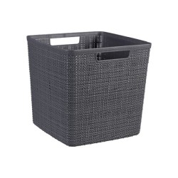 Curver Panier Cube en Jute 17 litres Gris Foncé 28x28x27cm