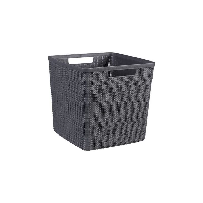 Curver Panier Cube en Jute 17 litres Gris Foncé 28x28x27cm