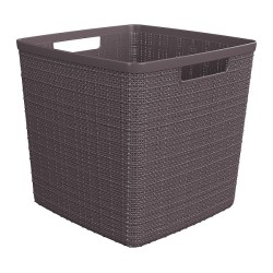 Curver Panier en Jute Cube 17 litres Poivre 28x28x27cm