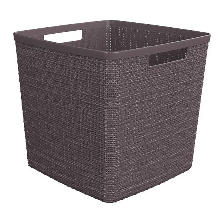 Curver Panier en Jute Cube 17 litres Poivre 28x28x27cm