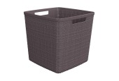 Curver Panier en Jute Cube 17 litres Poivre 28x28x27cm