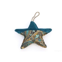 Pendentif Star Paisley 14x14cm velours/tissu