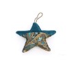 Pendentif Star Paisley 14x14cm velours/tissu