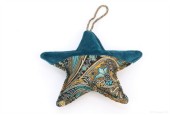 Pendentif Star Paisley 14x14cm velours/tissu