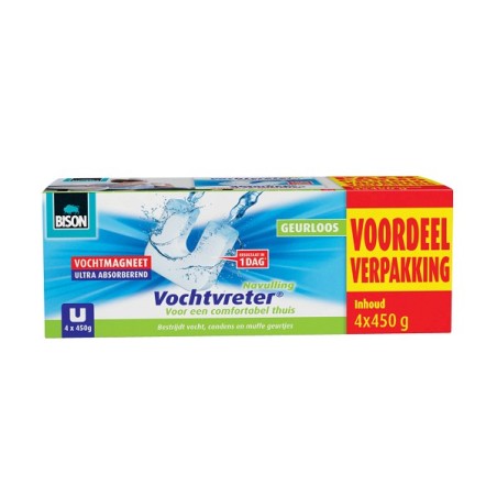 Recharge magnétique absorbeur d'humidité Bison 4x450gr