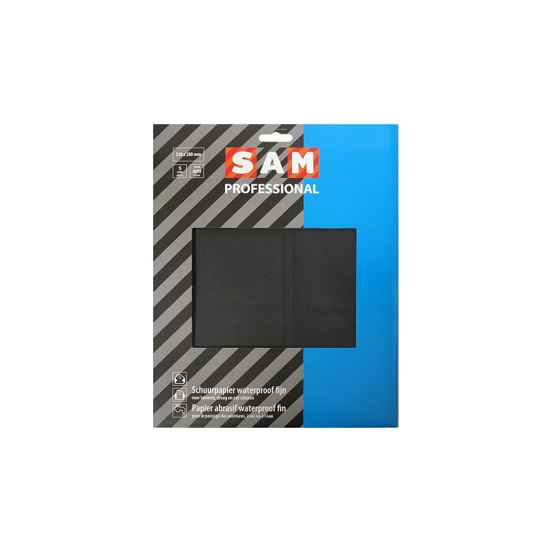 SAM Papier de verre professionnel grain imperméable 400 5 pièces 23x28cm