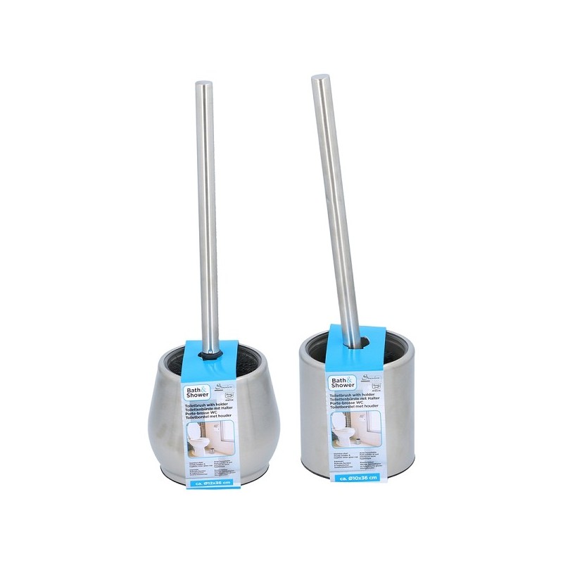 Toiletborstel met houder RVS Ø10/12,5x37cm