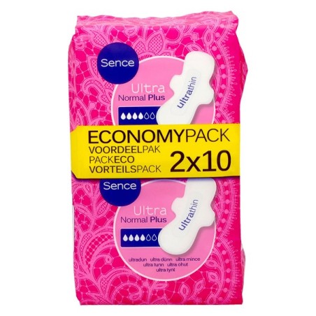 Sence Serviette hygiénique Ultra Normal plus 2x10pcs pack économique