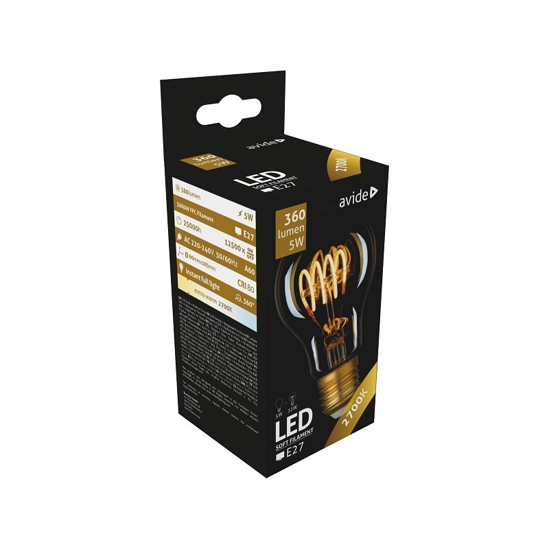 Avide LED lamp Soft Filament 5W E27 2700K 360LM