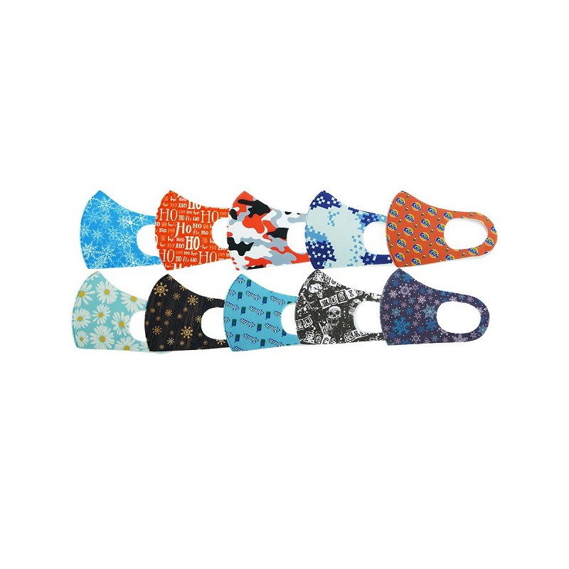 Tissu pour masque facial non médical couleurs assorties dans divers imprimés 17,5x12,5cmi