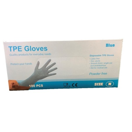 Gants jetables TPE sans latex 100 pièces taille S bleu