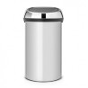 Poubelle Brabantia Touchbin 60L seau gris métallisé et couvercle en acier brillant