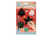 Grafix kerst 9 Regenboog kraskunst hangers 8,5cm