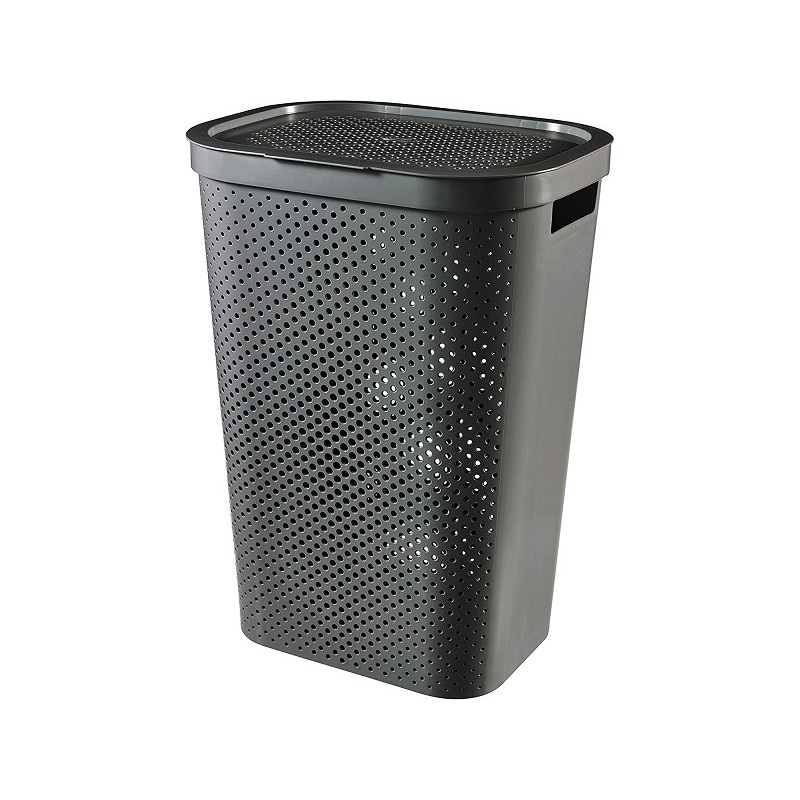 Curver Infinity Dots wasbox recycled 60 liter antraciet 44x35x60cm