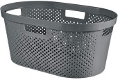 Curver Infinity Dots panier à linge recyclé 40 litres anthracite 59x39x26cm