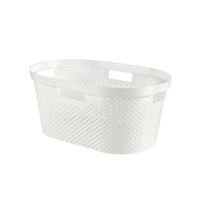 Curver Infinity Dots wasmand recycled 40 liter wit 59x39x26cm
