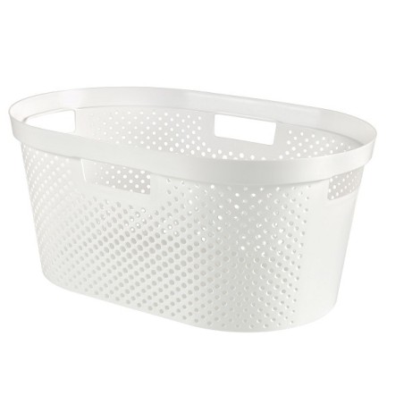 Curver Infinity Dots panier à linge recyclé 40 litres blanc 59x39x26cm