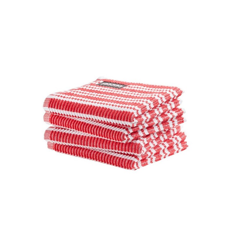 DDDDD Vaatdoek Classic Clean pak a 4 stuks 30x30cm rood