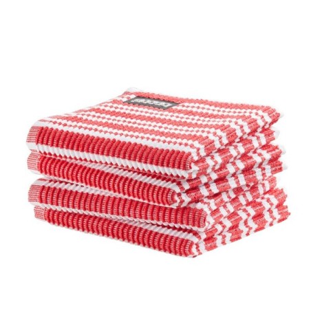 DDDDD Torchon Classic Clean pack de 4 pièces 30x30cm rouge