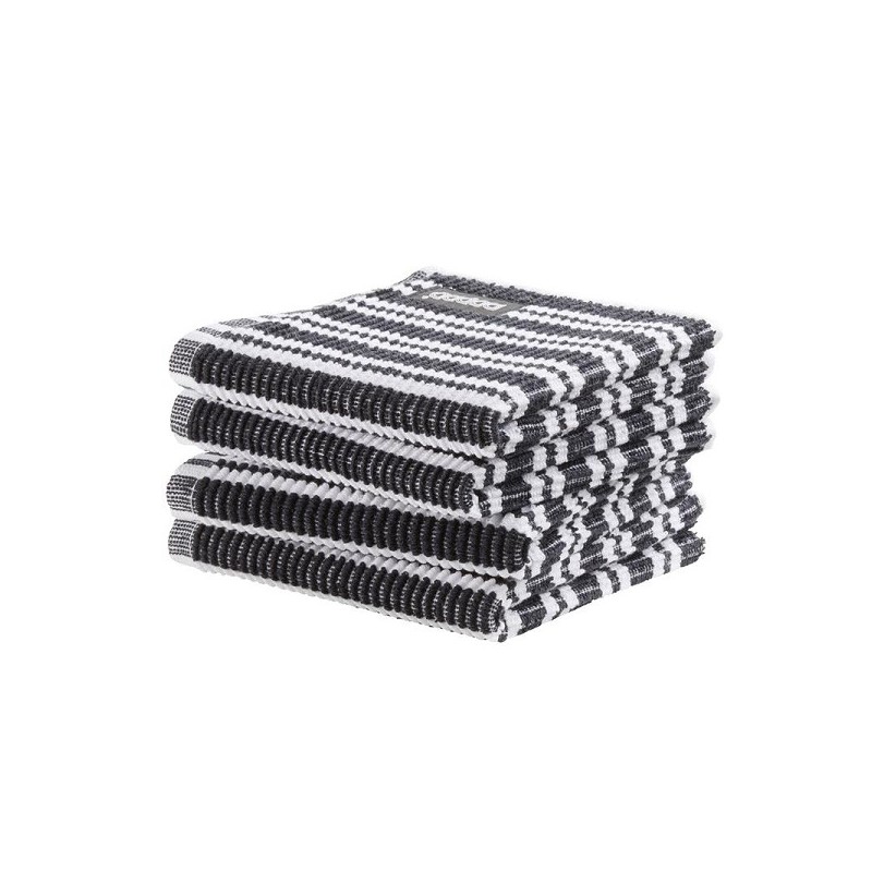 DDDDD Torchon Classic Clean pack a 4 pièces 30x30cm noir
