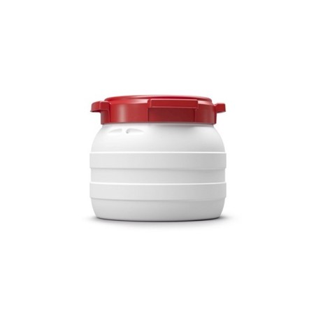 Fût d'alimentation à large ouverture 10L avec couvercle à vis rouge