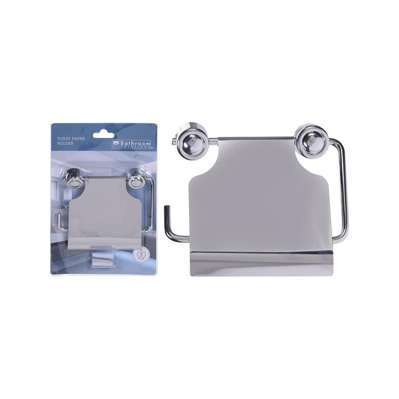 Porte-rouleau papier toilette en inox avec rabat