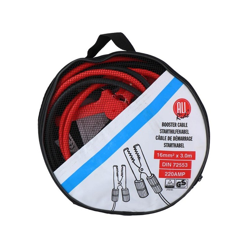 Câble de démarrage All Ride 16 mm2 tuv 3 m dans un sac 220 AMP