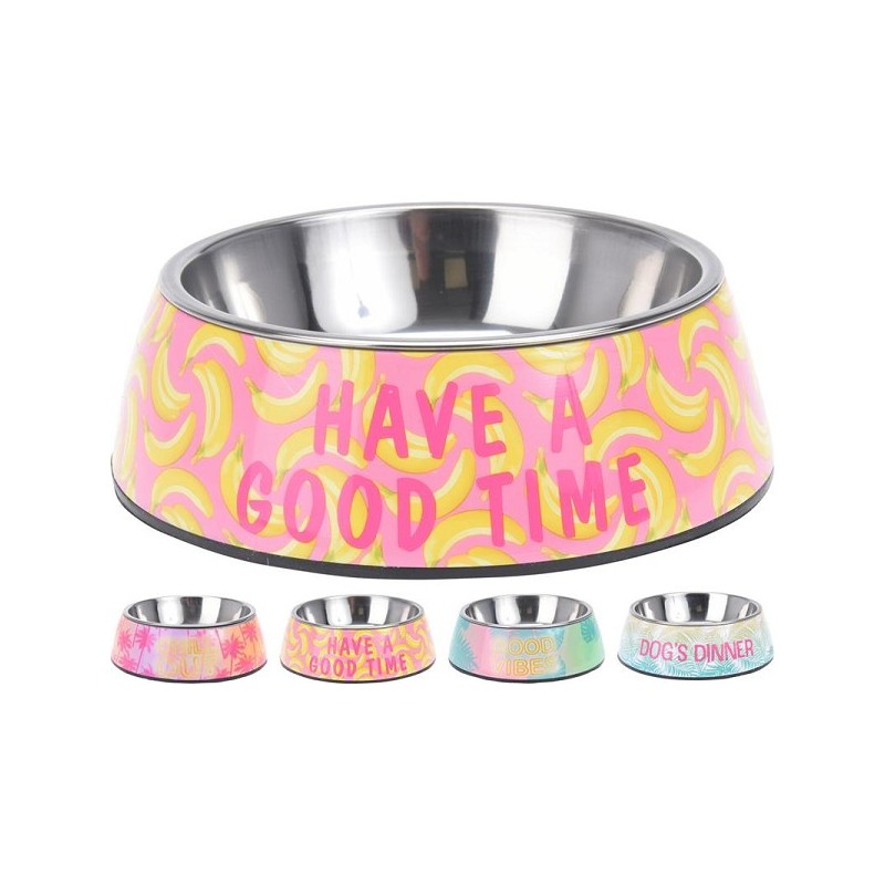 Hondenvoerbak metaal verkrijgbaar in 4 verschillende prints en teksten