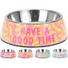 Gamelle en métal pour chien disponible en 4 imprimés et textes différents