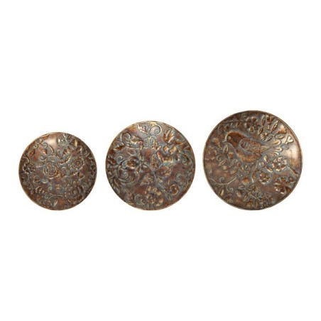 Décoration murale métal Khatan ensemble 3 pièces 28cm couleur cuivre