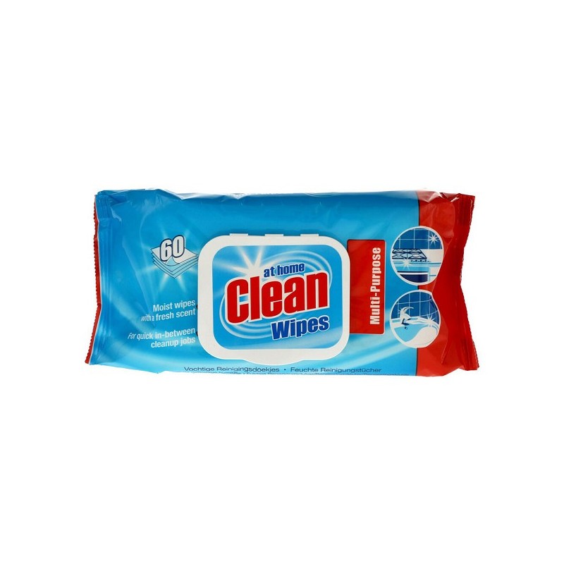 At Home Clean Multi Lingettes Nettoyantes 60pcs