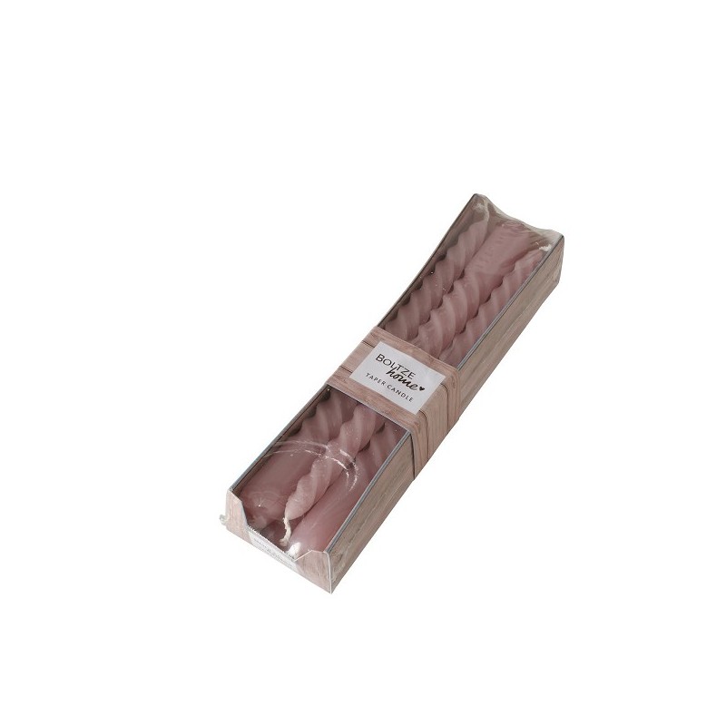 Boltze Home Kaarsen Twisto doosje a 6 stuks Ø2x20cm lichtroze