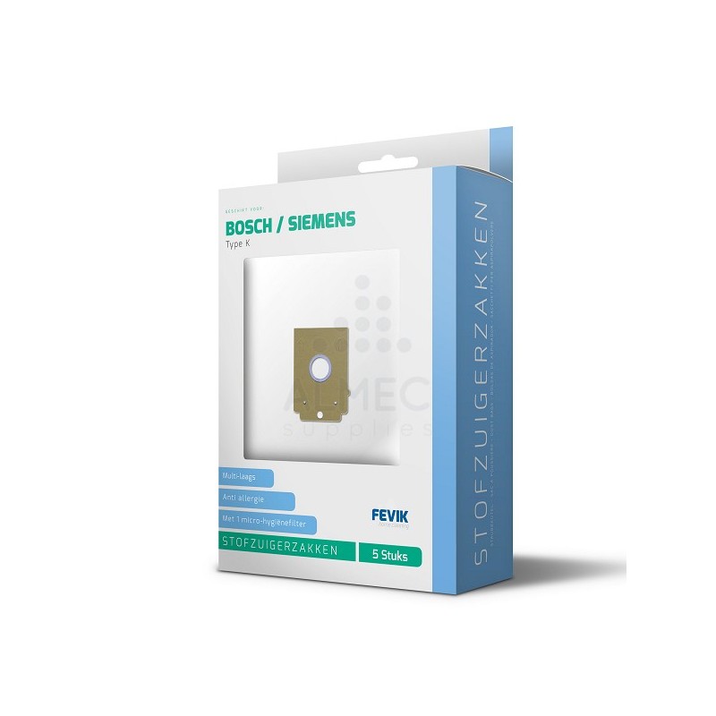 Fevik Sacs d'aspirateur Bosch / Siemens Type K pack de 5 pièces