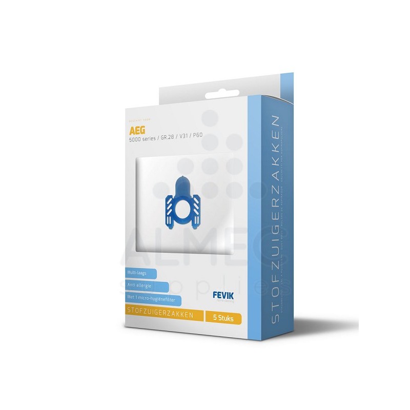 Fevik Sacs d'aspirateur AEG gr.28 série 5000 pack de 5 pièces