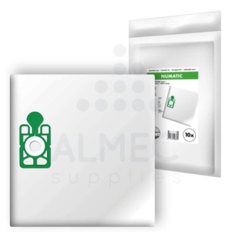 Fevik Sacs aspirateur Numatic NVM 1CH Henry/James pack de 10 pièces Haute Filtration