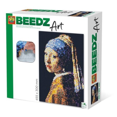 Ses Beedz Art Vermeer - fille avec une boucle d'oreille en perle 45,5x30cm