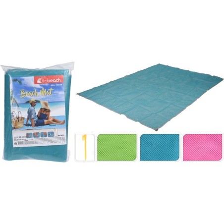 Tapis de plage sans sable 200x150cm avec piquets