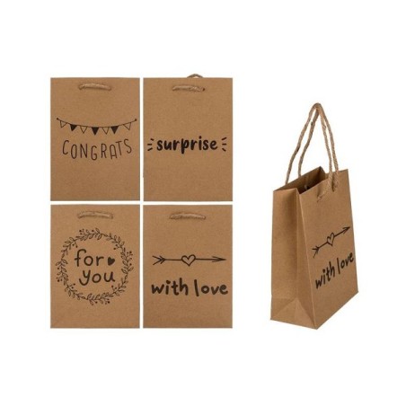 Sac cadeau en papier avec texte 11,5x6x16cm